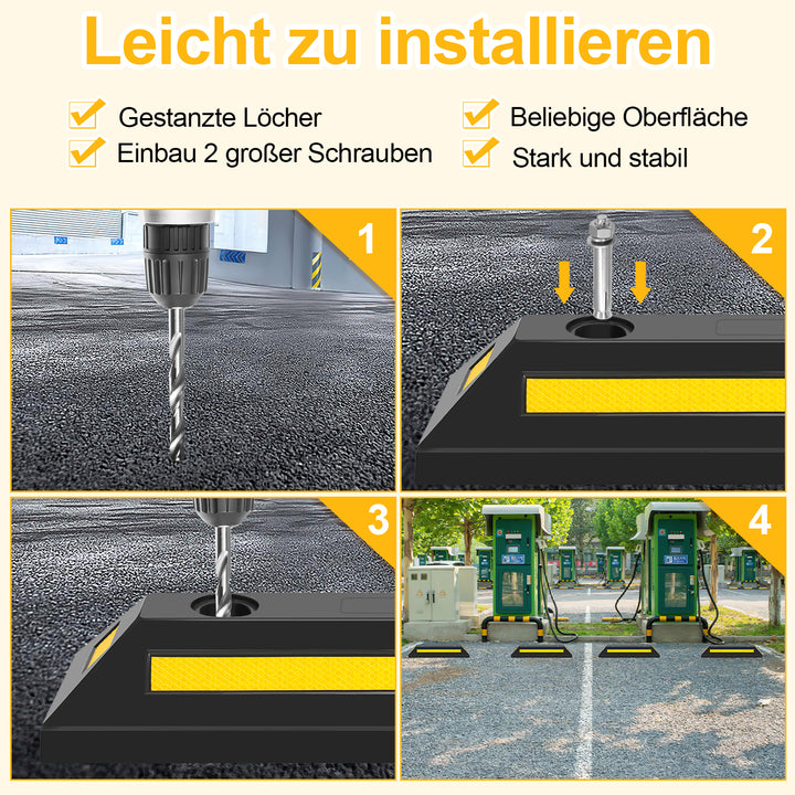 Sonnewelt 2 x rubber wheel stoppers parking barrier