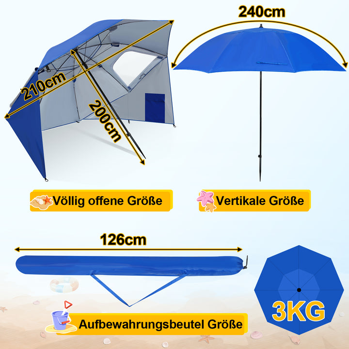 Sonnewelt parasol with side wall 210cm