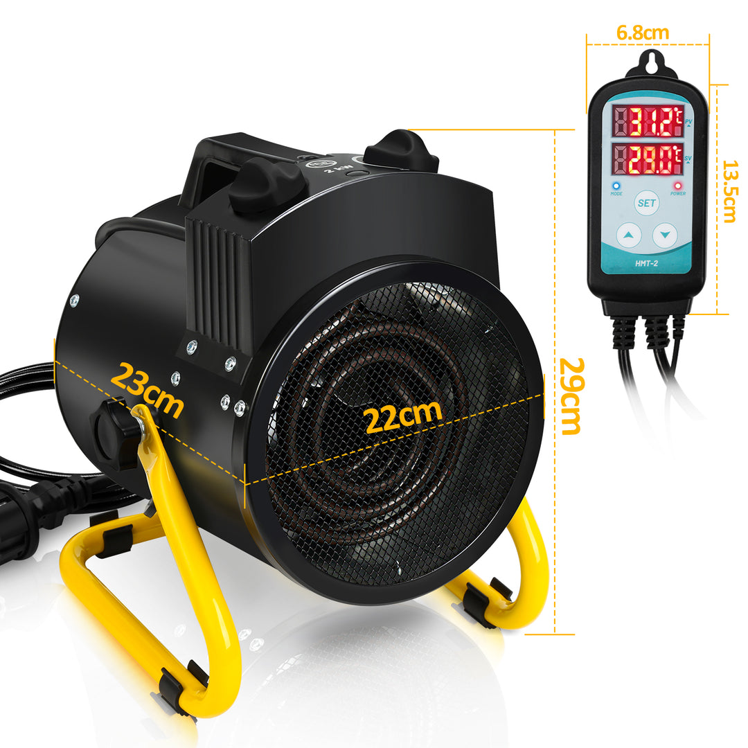 Sonnewelt 2000W Frostwächter mit Thermostat Gewächshaus IPX4