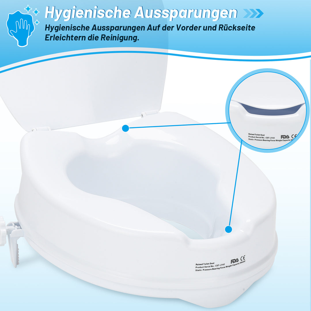 Sonnewelt raised toilet seat 10 cm with lid