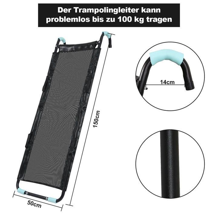 Sonnewelt Trampolin Rutsche 150cm Belastbar 100KG