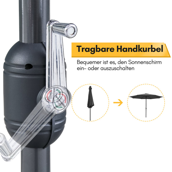 Sonnewelt Parasol 3.5m with LED Solar Garden