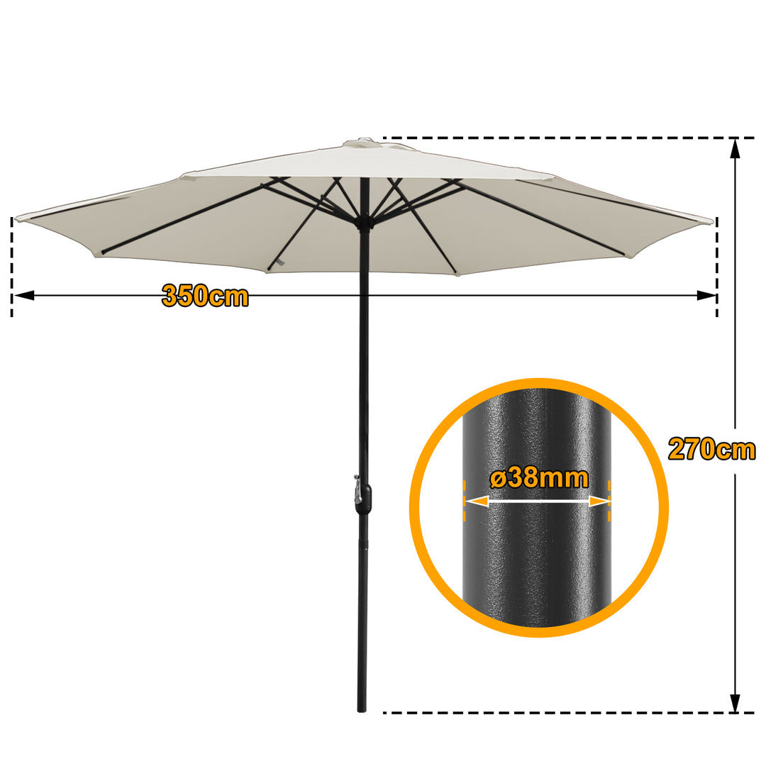 Sonnewelt Parasol Garden Umbrella 3.5m Outdoor