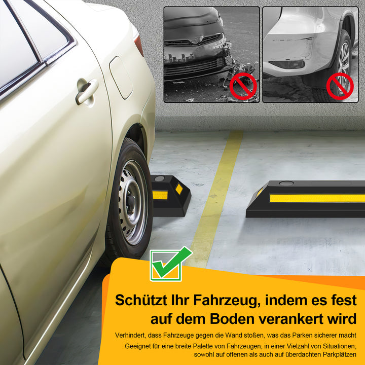 Sonnewelt 2 x rubber wheel stoppers parking barrier