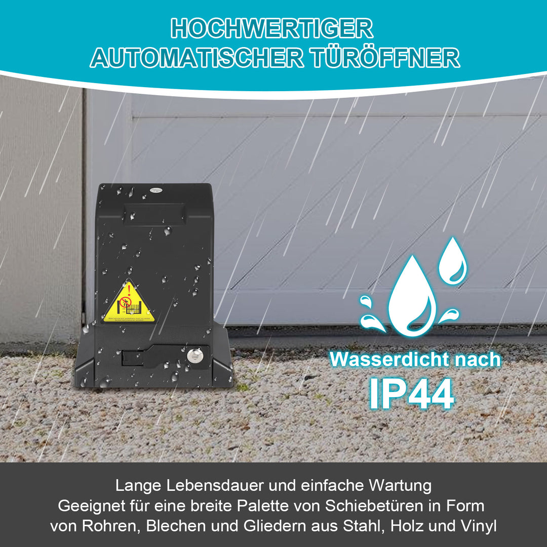 Sonnewelt Schiebetorantrieb 370w Antrieb bis 800 kg mit 2 fernbedienung Schwarz