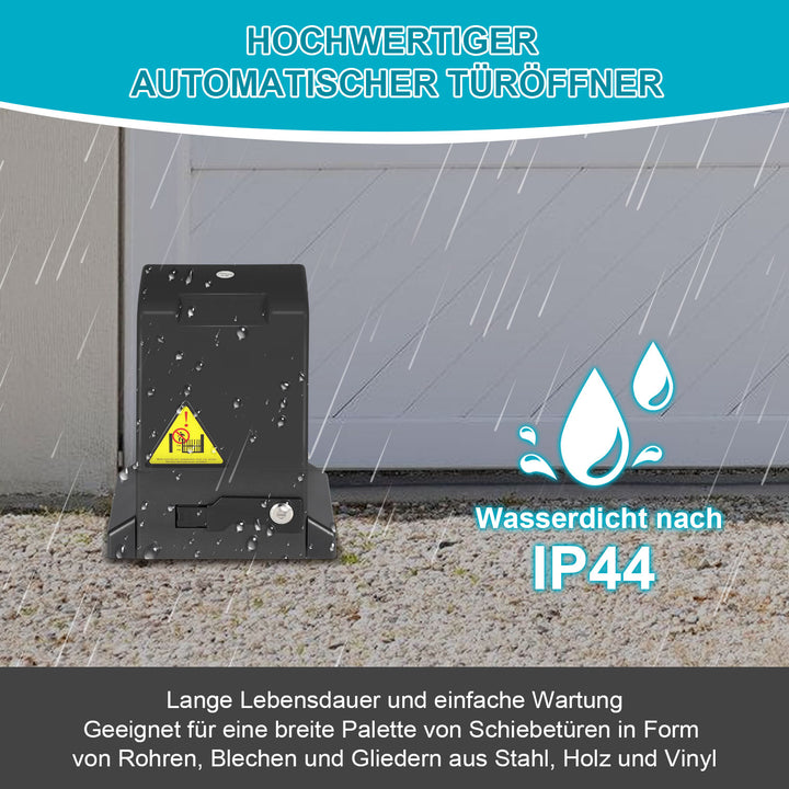 Sonnewelt Schiebetorantrieb 370w Antrieb bis 800 kg mit 2 fernbedienung Schwarz