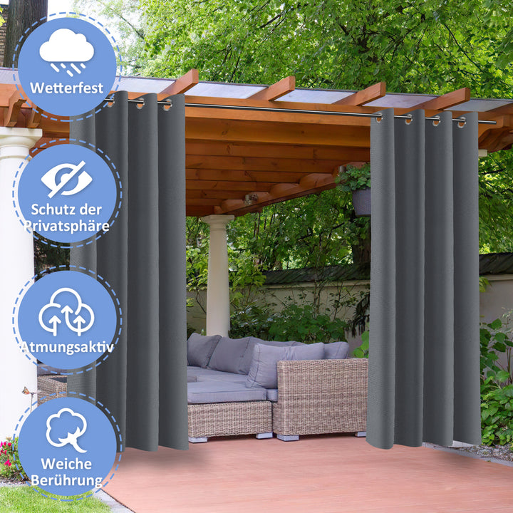 Sonnewelt Outdoor Vorhang Wasserdicht mit Ösen