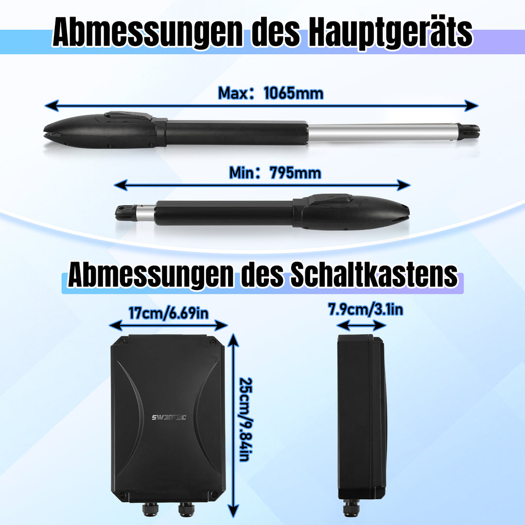 Sonnewelt Automatischer Flügeltorantrieb Doppelflügeltorantrieb 600kg