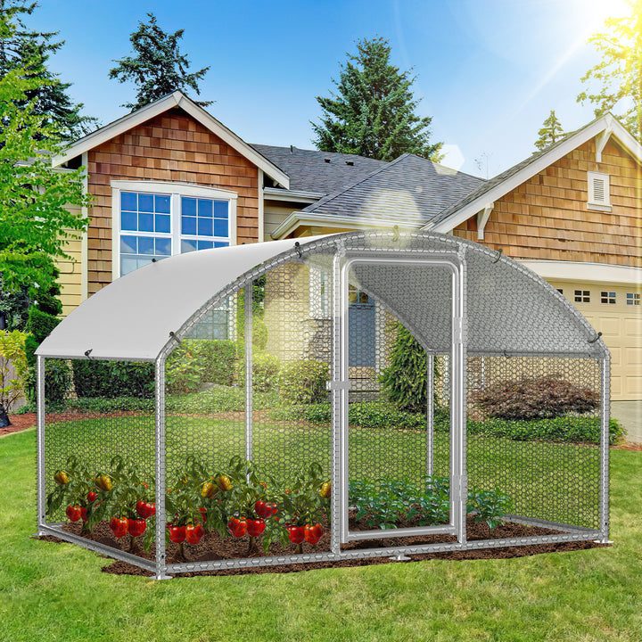 Sonnewelt chicken coop free-range enclosure dome roof galvanized steel 3x2x2m