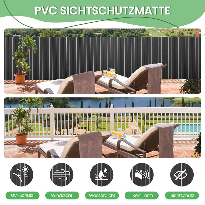 Sonnewelt PVC Sichtschutzmatte Balkon Sichtschutz Doppelte Verstärkung