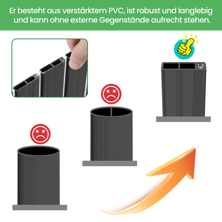Sonnewelt PVC Sichtschutzmatte Balkon Sichtschutz Doppelte Verstärkung