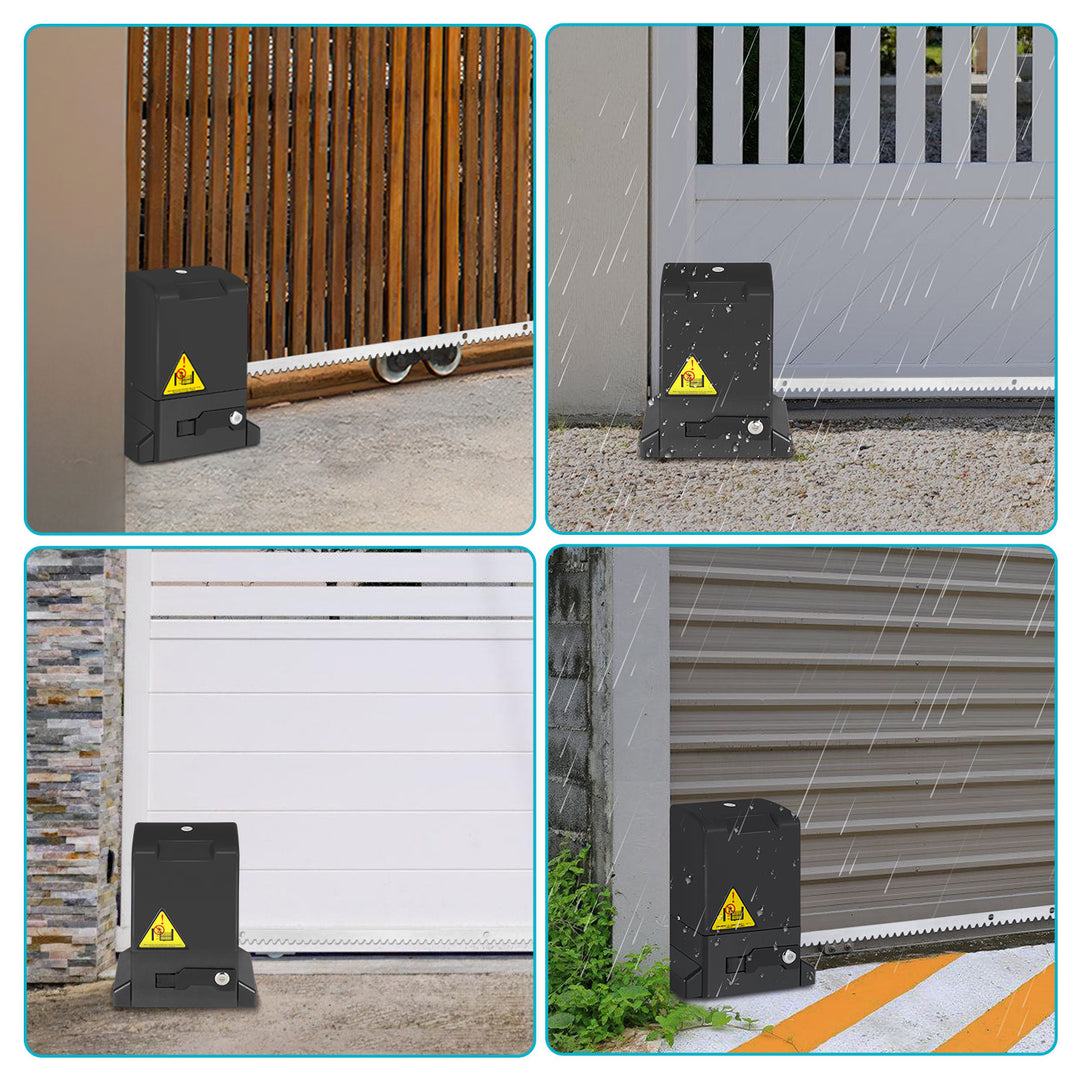 Sonnewelt Schiebetorantrieb 370w Antrieb bis 800 kg mit 2 fernbedienung Schwarz