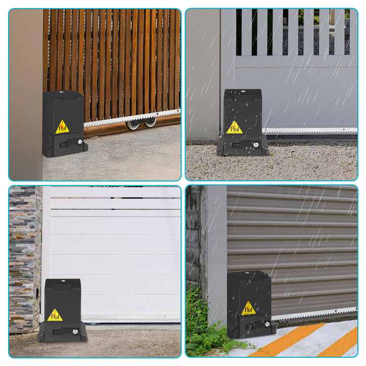 Sonnewelt Schiebetorantrieb 370w Antrieb bis 800 kg mit 2 fernbedienung Schwarz