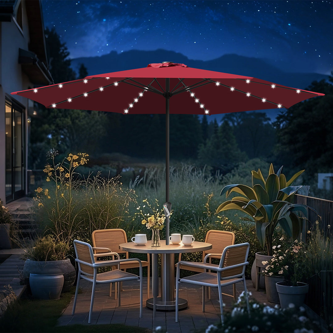 Sonnewelt Parasol 3.5m with LED Solar Garden