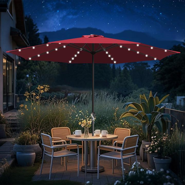 Sonnewelt Parasol 3.5m with LED Solar Garden