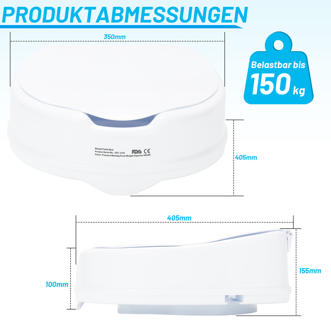 Sonnewelt raised toilet seat 10 cm with lid