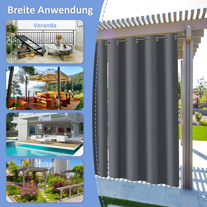 Sonnewelt Outdoor Vorhang Wasserdicht mit Ösen