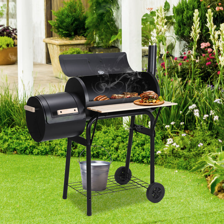 Sonnewelt Holzkohle Grill BBQ Multifunktionaler mit Thermometer