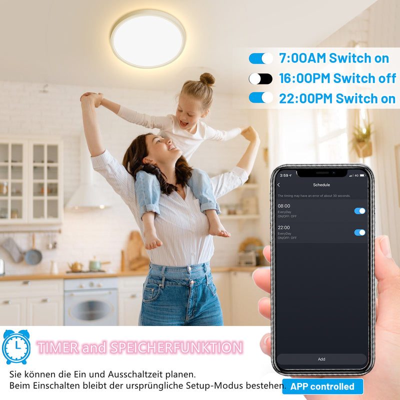 Sonnewelt 24W LED Deckenlampe Dimmbar RGB Alexa