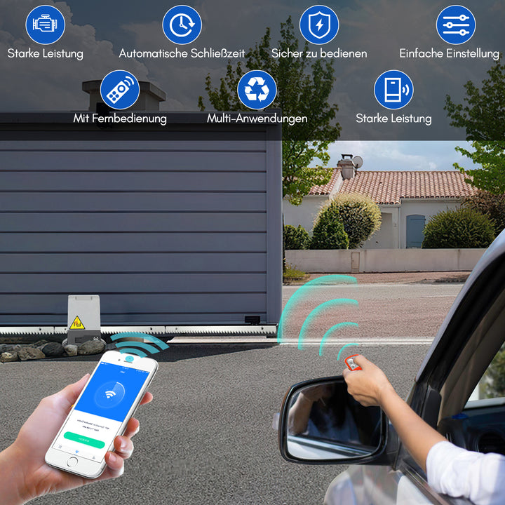 Sonnewelt Schiebetorantrieb Garagentorantrieb mit App-Steuerung 370W/550W