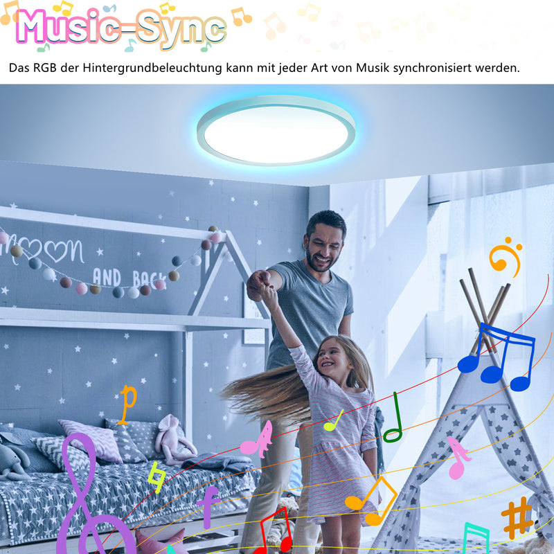 Sonnewelt 24W LED Deckenlampe Dimmbar RGB Alexa