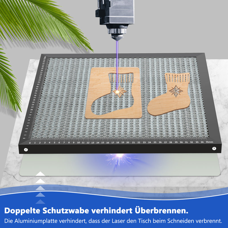 Sonnewelt Wabentisch für Laser Graviermaschine 400x400x22mm