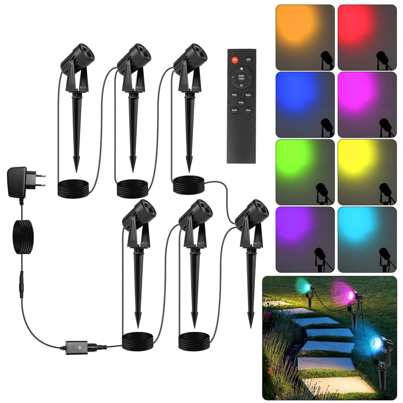Sonnewelt LED Gartenbeleuchtung RGB 6er Set