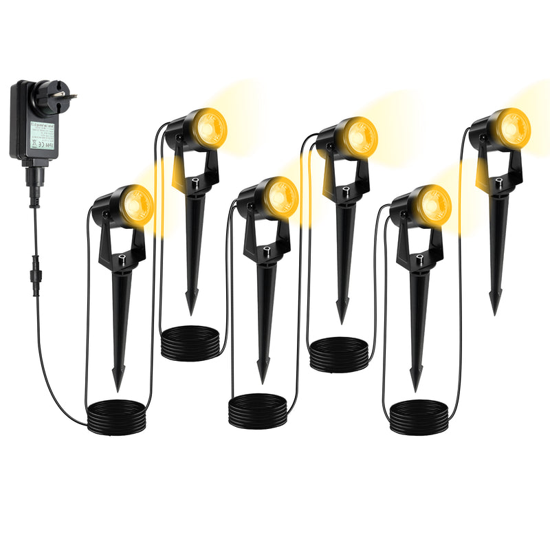 Sonnewelt LED Gartenbeleuchtung Gartenleuchte Warmweiß IP65 6er Set