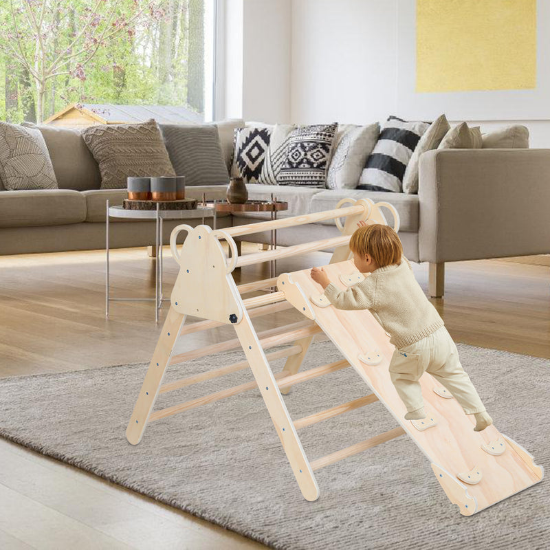 Sonnewelt Klettergerüst Indoor 3-in-1  mit Bogen/Rutsche/Dreieck