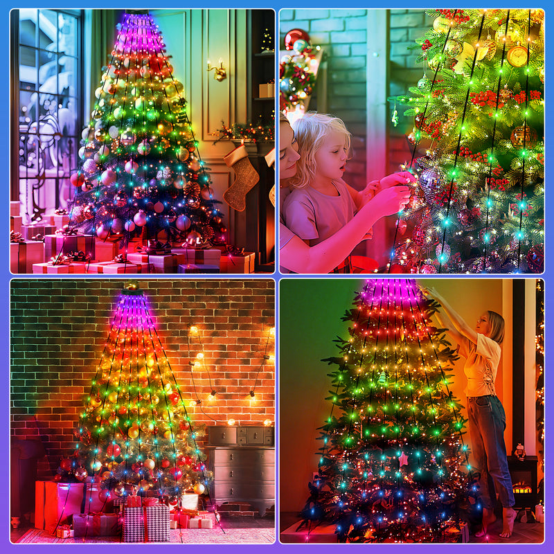Sonnewelt Christbaumbeleuchtung mit APP-Kontrolle 160 LEDs IP67