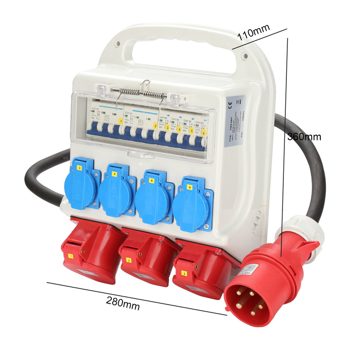 Sonnewelt power distributor 2 x CEE 16A 400V + 1 x CEE 32A 400V + 4 x 230V 5-pin