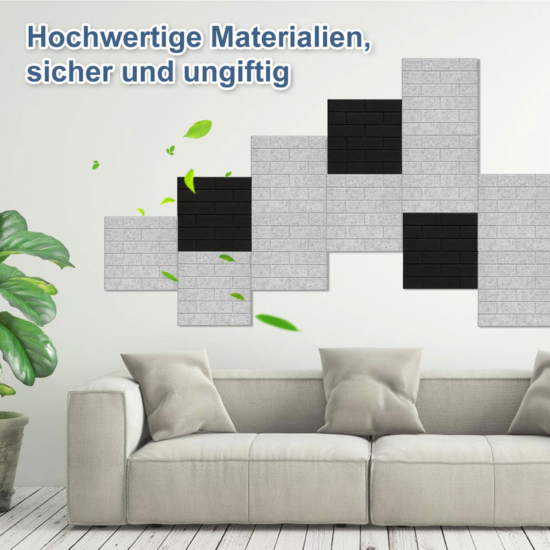 Sonnewelt Akustikplatten Wandpaneele Selbstklebend 12/18 Stück Quadratisch Kacheln