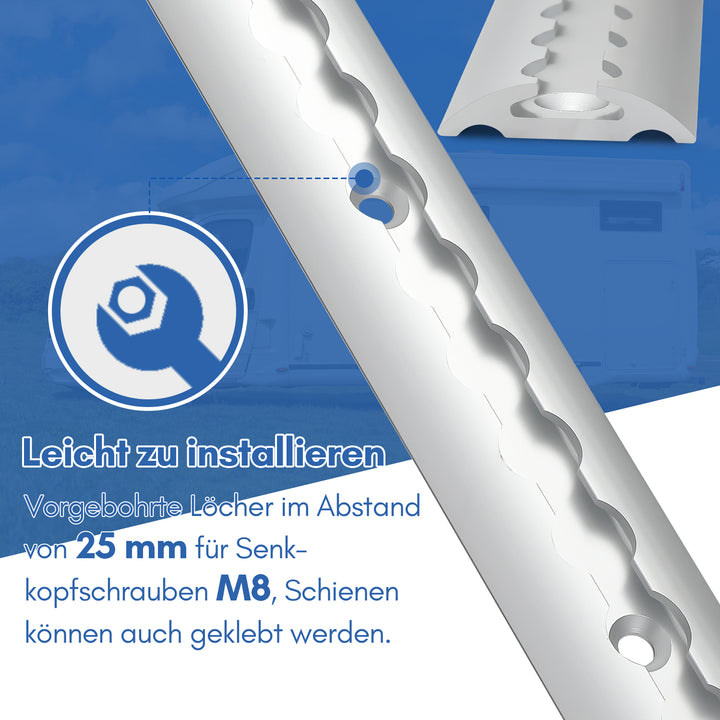 Sonnewelt Airline Rail 4x 1m Aluminium for Motorhomes and Trucks