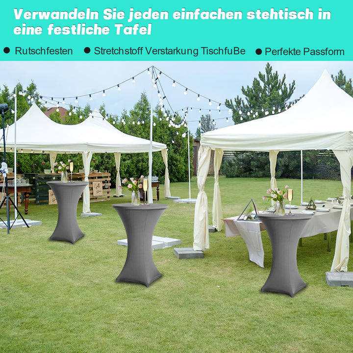 Sonnewelt Stehtischhusse Stretch Tischdecke Grau