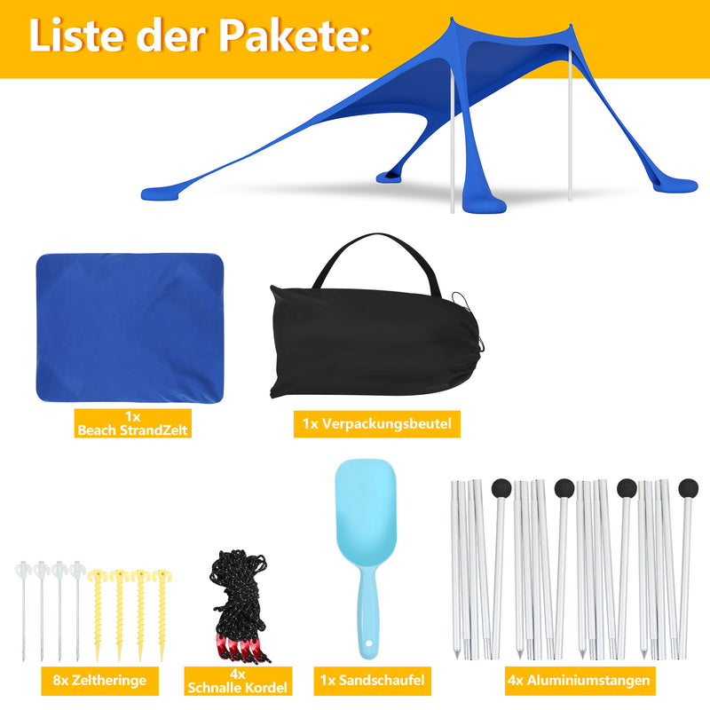 Sonnewelt Sonnenschutz Strand 3×3m UPF50