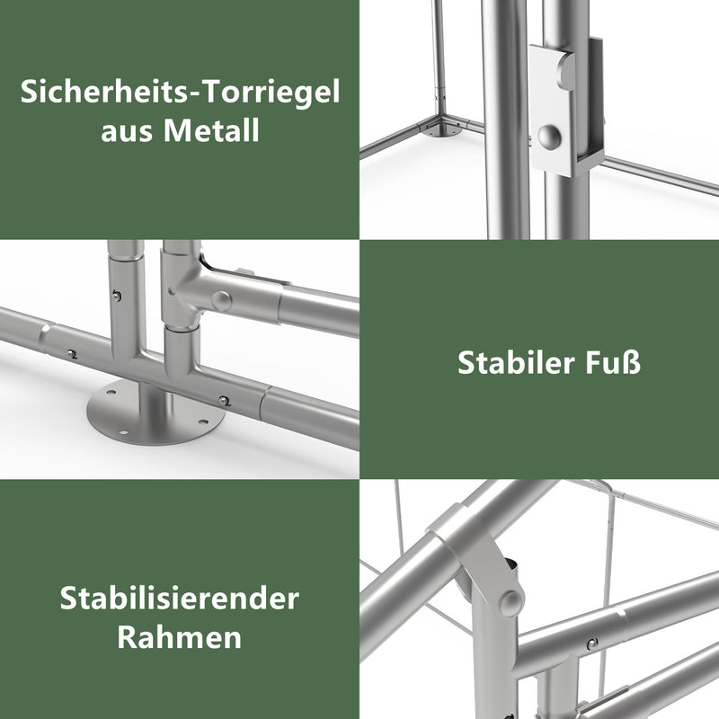 Sonnewelt Hühnerstall Metall Freilaufgehege mit Dachplane 3*3*2m