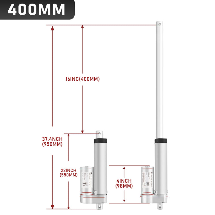 Sonnewelt 1500N Linear Actuator Linearmotor Elektrozylinder 50-400mm