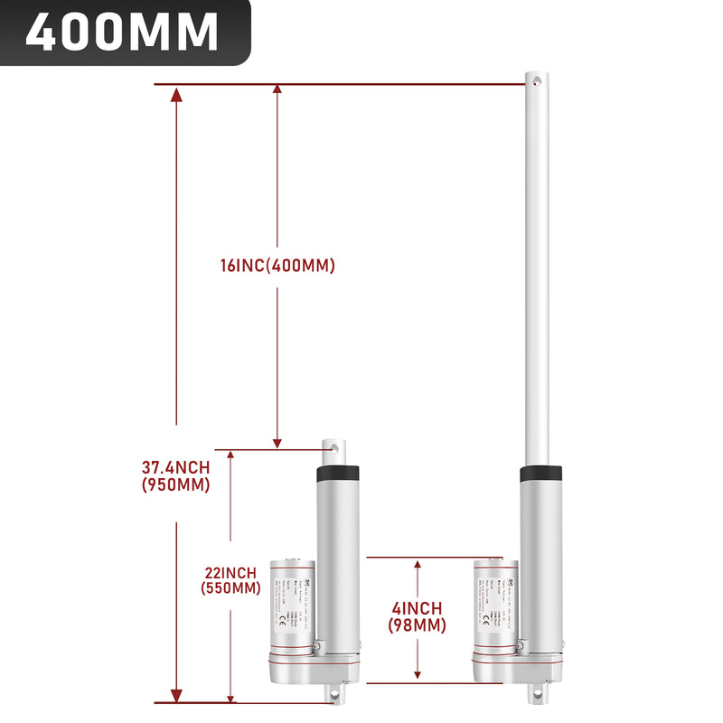Sonnewelt 1500N Linear Actuator Linearmotor Elektrozylinder 50-400mm