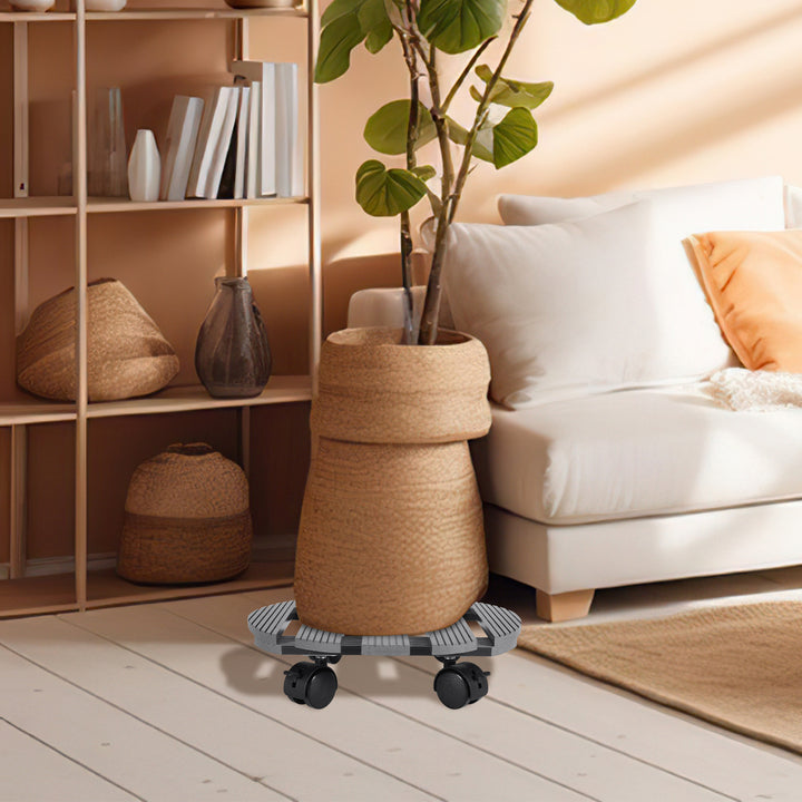 Sonnewelt WPC Plant Trolley Round with Wheels Load Capacity 80 kg