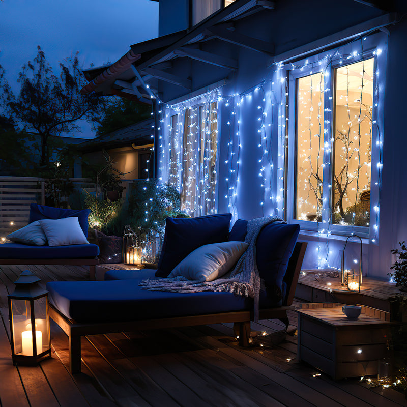 Sonnewelt LED Eisregen Lichterkette 200/400/600 LEDs