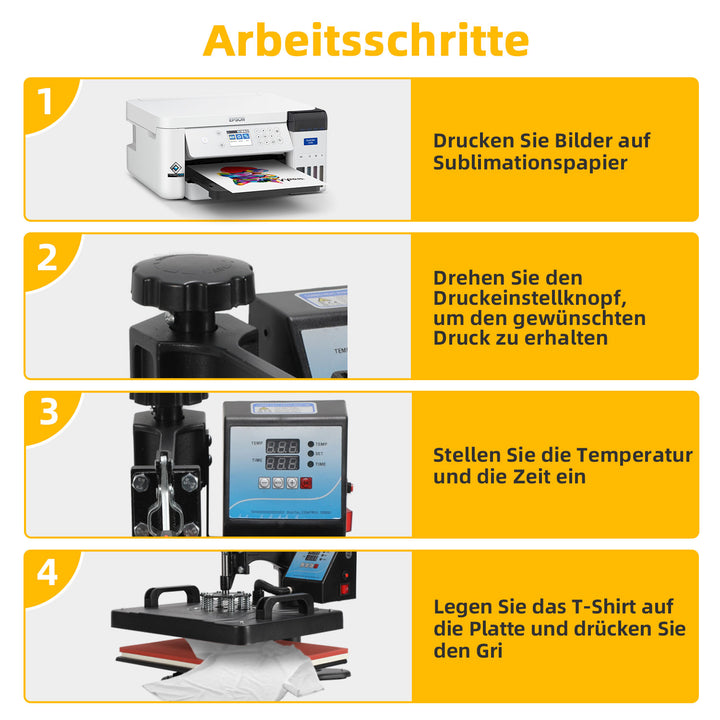 Sonnewelt Transferpresse Hitzepresse 8 IN 1 1250W