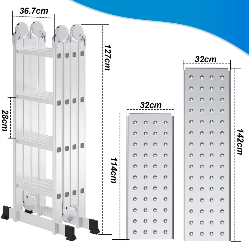 Sonnewelt Aluminium Mehrzweckleiter 4.7M/5.8M