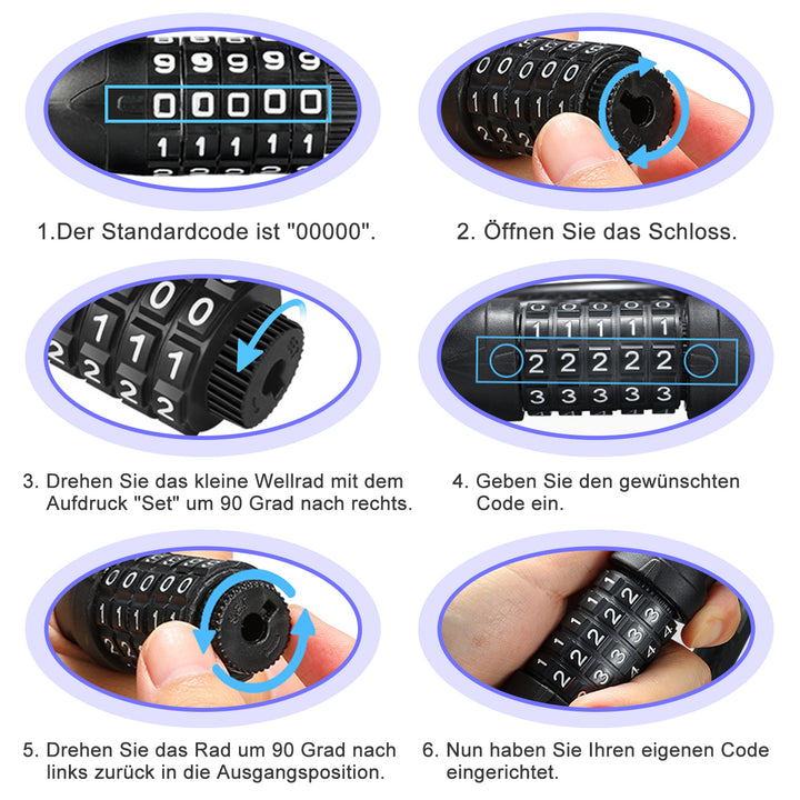 Sonnewelt bicycle lock combination lock 90cm/120cm