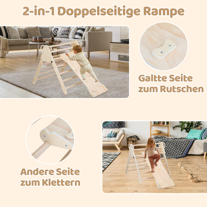 Sonnewelt Indoor 3-in-1 Climbing Frame with Arch/Slide/Triangle