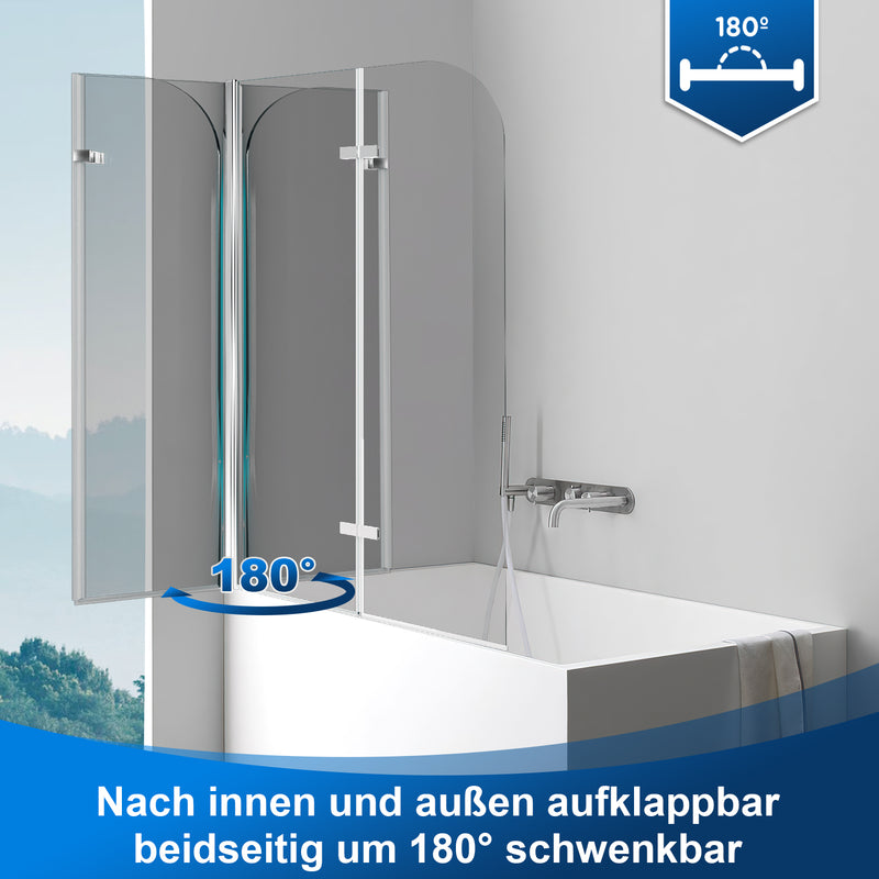 Sonnewelt Duschwand für badewanne Faltbare Glas Duschtrennwand