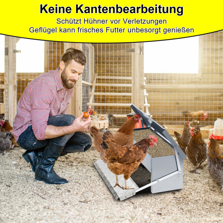 Sonnewelt Futterautomat für hühner Fußpedal selbstöffnender 5kg