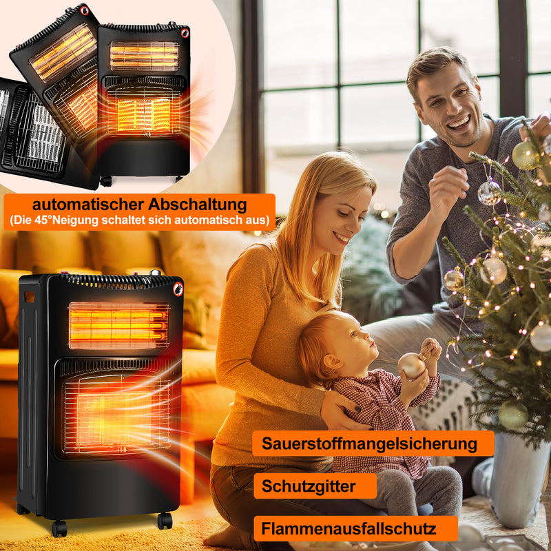Sonnewelt Gasheizer 4200W und 1260W Elektrische Gasheizgerät mit Druckminderer
