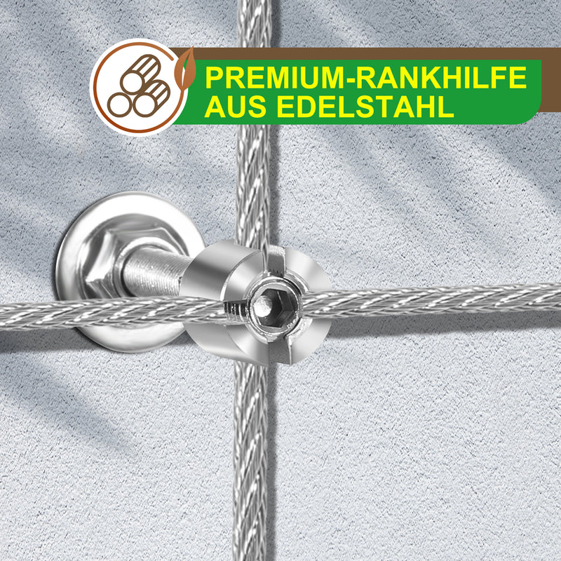 Sonnewelt Rankhilfe Edelstahl für Kletterpflanzen 12m