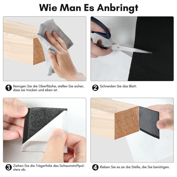 Sonnewelt Filz selbstklebend für DIY Schwarz/Grau