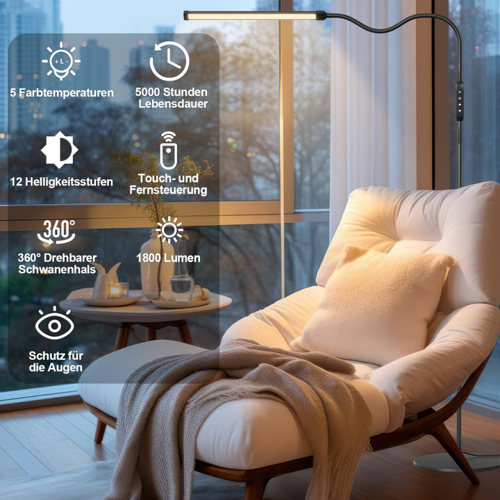 Sonnewelt Dimmbar Stehlampe 9W mit Fernbedienung